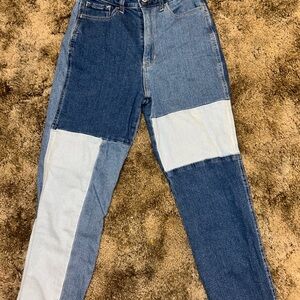 Color Block Denim Jeans